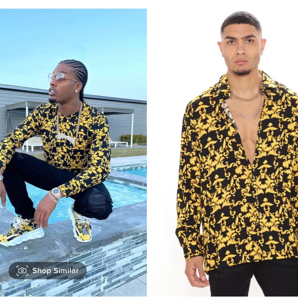 🤠 FashionNova men long sleeve woven shirt